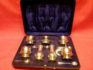 Lovely Quality 1942 12 Piece Solid Silver Cased Cruet Set,  By Joseph Gloster.