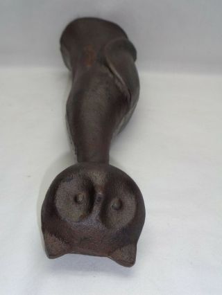 Vtg Cast Iron Cat Doorstop Mcm Art Deco Sculpture Atomic Danish Modern Jere Era 10