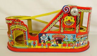CHEIN 275 1ST EDITION 1949 TIN LITHO WIND - UP ROLLER COASTER - EX.  IN ORIG.  BOX 4
