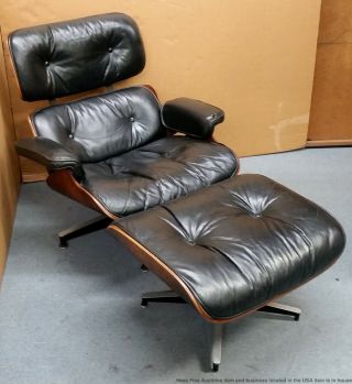 Vintage Charles Eames Herman Miller Lounge Chair Ottoman 670 671