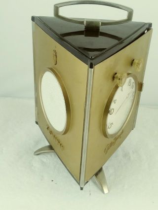 ZENITH GOLDEN TRIANGLE Portable Transistor Radio CLOCK RADIO SCARCE VINTAGE 4