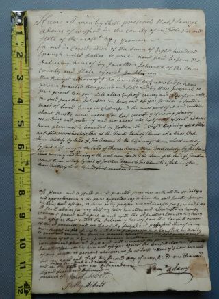 18th C Document 1781 Westford Samuel Adams Thomas Solemn League Jonathan Johnson