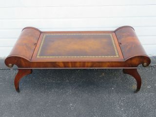 Weiman Heirloom Flame Mahogany Leather Top Coffee Table With Storage 9652