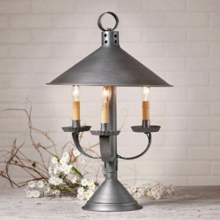 Darby House Shaded Table Lamp In Antique Tin /