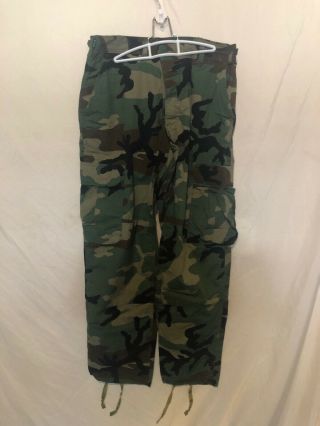 Military Combat Pants,  8415 - 01 - 390 - 8944 Medium / Short Woodland Camo,  Gov.  Issue