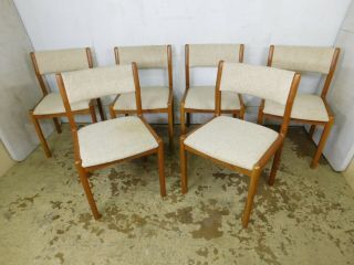 VTG Dining Moller Teak Danish Mid Century Modern Expandable Table 6 Chairs Set 11