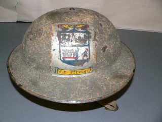 Great Ww1 Era U S Helmet With Liner & Chin Strap And Name/rank Serial /unit