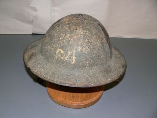 GREAT WW1 ERA U S HELMET WITH LINER & CHIN STRAP AND NAME/RANK SERIAL /UNIT 4