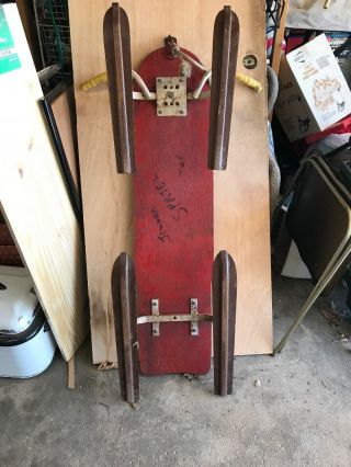 Vintage Winter Snow Sled Space Rocket Orbit Control XS - 17 Antique 10