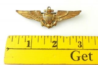 US NAVY AVIATOR PILOT Badge MILITARY Pin AMICO 1/20 10K GOLD T70z 2