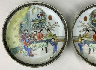 Qing Dynasty Porcelain Plates Qianlong Royal Seal Hand Enameled