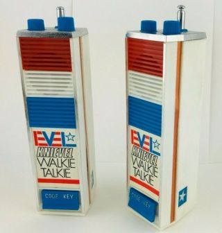 Vintage 1974 Evel Knievel [model X600] Morse Code Toy Walkie - Talkies