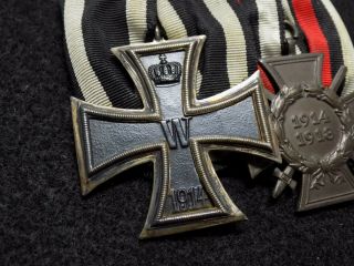 WWI German Iron Cross Second Class & Hindenburg Cross Swords Parade Mount 2