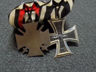 WWI German Iron Cross Second Class & Hindenburg Cross Swords Parade Mount 4