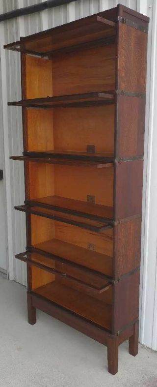 Stunning Globe Wernicke Barrister 5 Section Bookcase Rare Tiger Oak 6