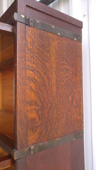 Stunning Globe Wernicke Barrister 5 Section Bookcase Rare Tiger Oak 7