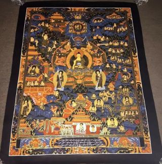 Rare Masterpiece Handpainted Tibetan Full Buddha Life Thangka Painting Chinese 1