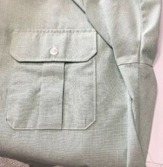 Army Green Class A and B Short Sleeve Dress Shirt Sz 17 With Black Tie Clip On 5