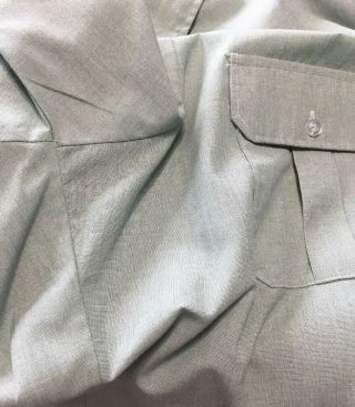 Army Green Class A and B Short Sleeve Dress Shirt Sz 17 With Black Tie Clip On 6