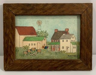 Pennsylvania Lancaster County Farm Painting By Arlene Fisher Dated 1986 6
