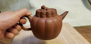 Chinese Yixing Zisha Clay Teapot With Foo Dog On Lid 11