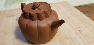 Chinese Yixing Zisha Clay Teapot With Foo Dog On Lid 4