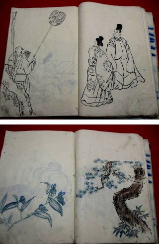 1 - 10 Japanese Dutch DEJIMA kimono Hand - writing manuscript pictures Book 8