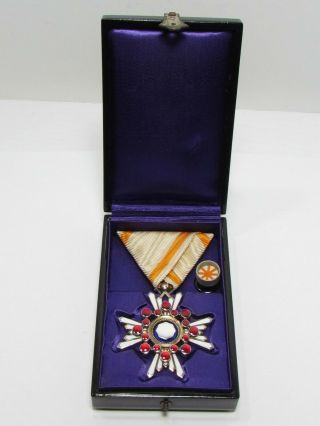JAPANESE MEDAL ORDER OF SACRED TREASURE 5th SILVER BADGE JAPAN POST WW2 WWII WAR 2