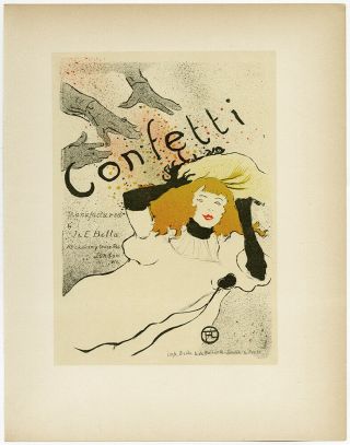 Henri De Toulouse - Lautrec Vintage Confetti Belle Epoque Fine Art 1950 Mourlot