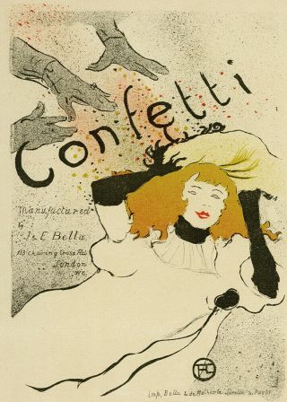 Henri de Toulouse - Lautrec Vintage Confetti Belle Epoque Fine Art 1950 Mourlot 2