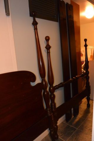 Antique heavy mahogany 3/4 size four poster bed frame - AGAIN 3