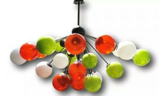 Massive Sputnik Style 25 Arm Italian Hand Blown Glass Globe Hanging Chandelier 2