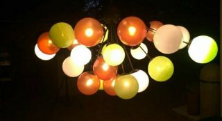 Massive Sputnik Style 25 Arm Italian Hand Blown Glass Globe Hanging Chandelier 3