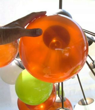 Massive Sputnik Style 25 Arm Italian Hand Blown Glass Globe Hanging Chandelier 5