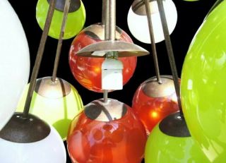 Massive Sputnik Style 25 Arm Italian Hand Blown Glass Globe Hanging Chandelier 6