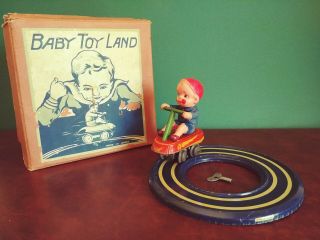 (private Listing) Kt Japan Tin Wind - Up Irish Mail Baby Toy Land Track