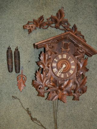 Large Vintage German Cuckoo Clock,  3 Day