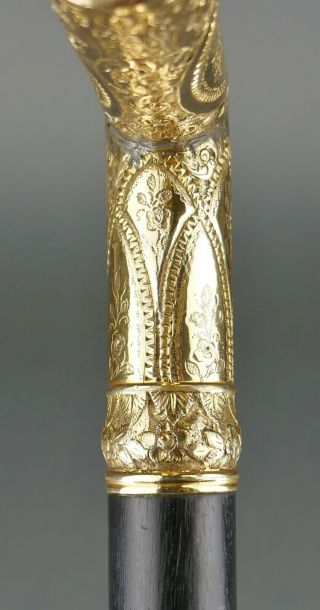 Fine Antique Victorian Gold Filled Masonic Gentlemans Walking Stick Cane Chicago 2