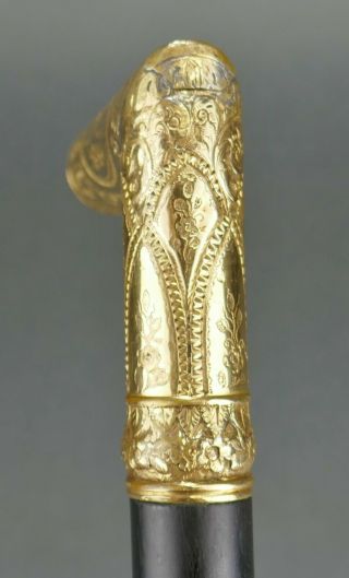 Fine Antique Victorian Gold Filled Masonic Gentlemans Walking Stick Cane Chicago 4