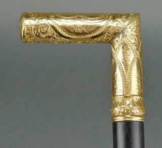 Fine Antique Victorian Gold Filled Masonic Gentlemans Walking Stick Cane Chicago 6