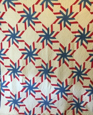 Red,  White And Blue Star Quilt