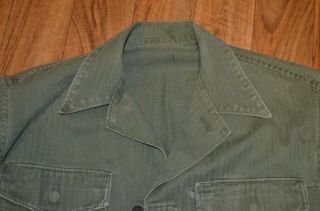 WW2 USMC HBT Early Fatigue Herringbone Shirt 3 pocket size small 38 2 2