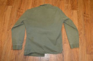 WW2 USMC HBT Early Fatigue Herringbone Shirt 3 pocket size 38 small 5