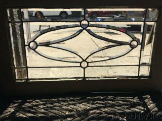 Antique Beveled & Jeweled Glass Transom Window Circa 1900 2