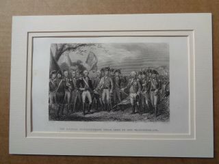 Dated 1781? Engraving British Surrender Arms American Revolutionary War