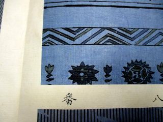 2 - 20 Japanese Textile Sample Book Stencil - dyed Kimono minute repeated pattern 6