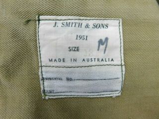 1951 Vintage Australian Winter Battle Dress Wool Uniform Jacket Coat M Medium 7