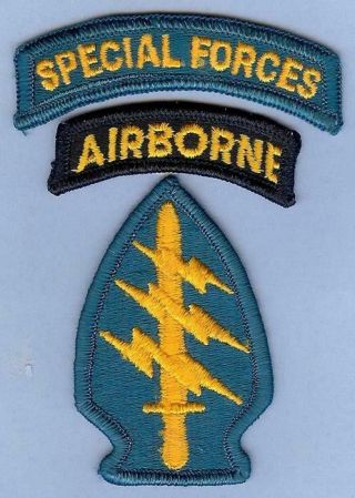 Us Army 1st Special Forces Command (airborne) Three - Piece Patch Set