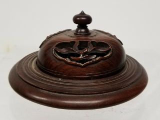 Antique Chinese Carved Hardwood Lid Cover Floral Sprays Mahogany Rosewood