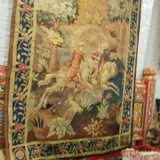Vintage France Tapestry Wall Hanging Antique 19th Century ? Rare French art 12